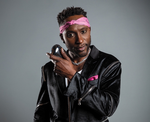 Lead singer Xharlie Black of Cirque du Soleil’s new show ‘Mad Apple’ at New York-New York