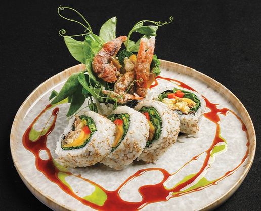 Soft-shell crab roll at Water Grill at The Forum Shops at Caesars