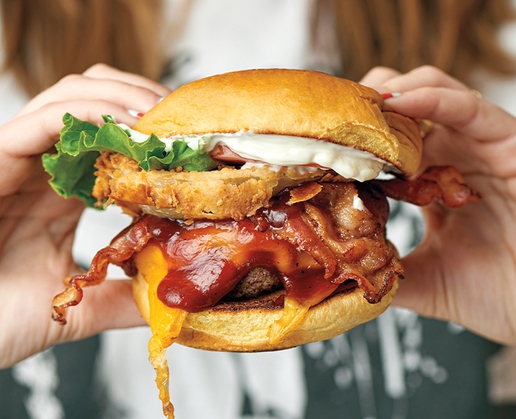 The Texas burger at Black Tap Craft Burgers & Beer at The Venetian in Las Vegas