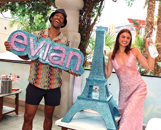 Evian has introduced sparkling water to the United States at Tao Beach Dayclub at The Venetian in Las Vegas