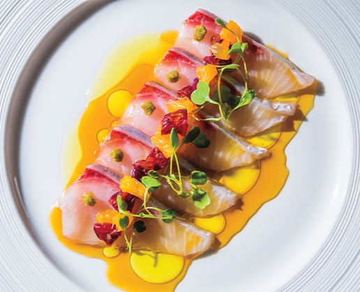 Kanpachi carpaccio at Wakuda at The Palazzo in Las Vegas