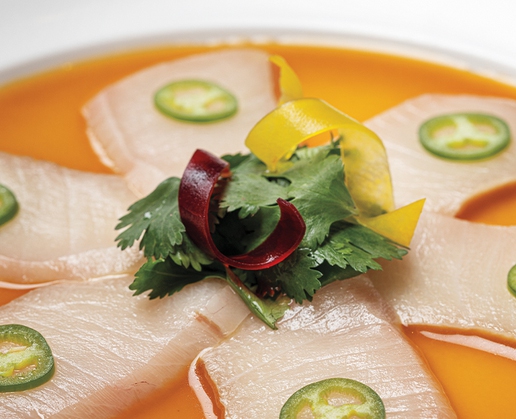 Yellowtail sashimi with jalapeno at Nobu at Paris in Las Vegas