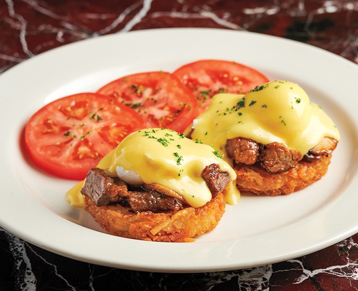 The short rib Benedict at the Grand Lux Café at The Venetian/Palazzo in Las Vegas