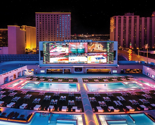 Stadium Swim at Circa Resort & Casino in downtown Las Vegas is a great place to watch a football game
