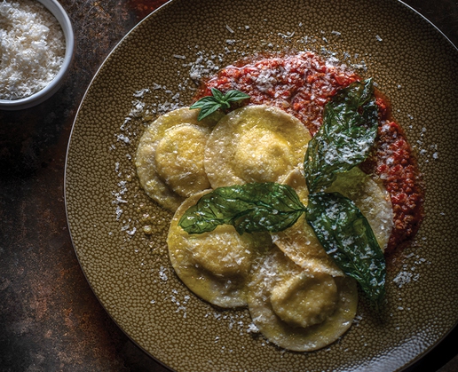 Ravioli at Olives by Todd English at Virgin Hotels Las Vegas