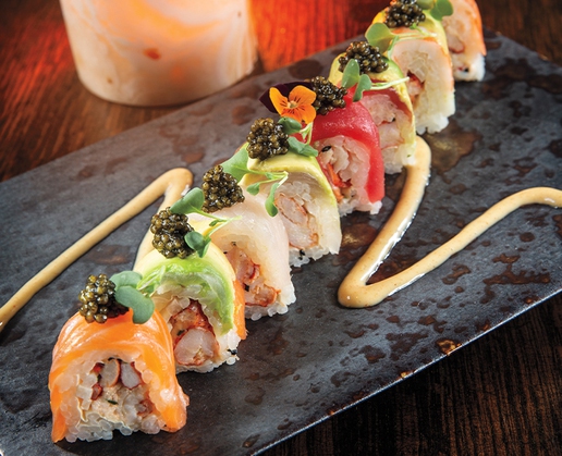 The Tao Rainbow Roll with Lobster and Caviar at Tao Asian Bistro at The Venetian in Las Vegas