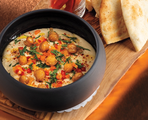 Chickpea hummus at Bar Zazu at Resorts World Las Vegas