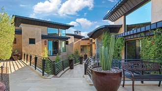 The luxury residence features a chef's kitchen, full gym and much more.