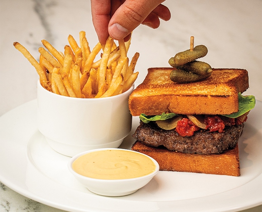 Martha's Big Square burger at The Bedford by Martha Stewart at Paris in Las Vegas