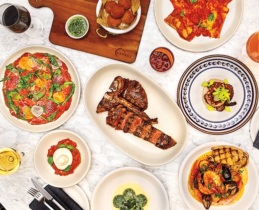 A table of delights at Toscana Ristorante & Bar by Eataly at Park MGM in Las Vegas