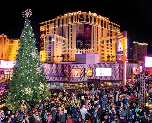 You'll definitely want to check out the Christmas tree lighting at the ice rink at The Cosmopolitan in Las Vegas this week