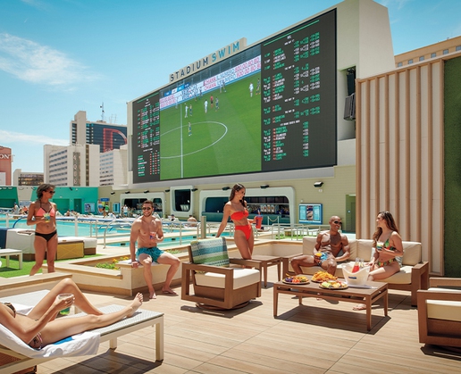 Winter Swim at Circa Resort & Casino in Las Vegas features a bikini contest on Feb. 4