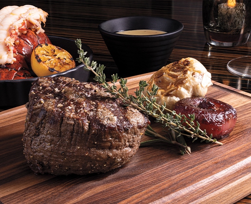 Filet mignon and a lobster tail at Jack Binion's Steak at Horseshoe Las Vegas