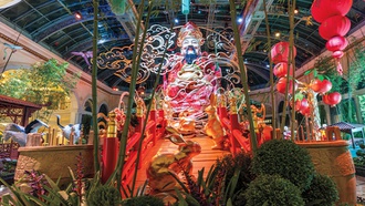 Celebrate the Year of the Rabbit with floral displays, a koi pond and topiaries.