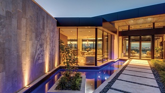 The 6,100-square-foot estate rises more than 2,000 feet above the Las Vegas Valley.