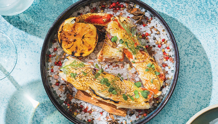 The Greek restaurant at Red Rock Resort specializes in seafood.