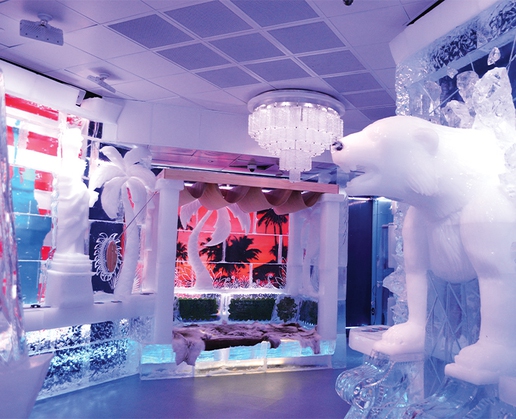 During March, all ladies who show up in a bikini to any Minus5 Icebar on the Las Vegas Strip will get two-for-one admission