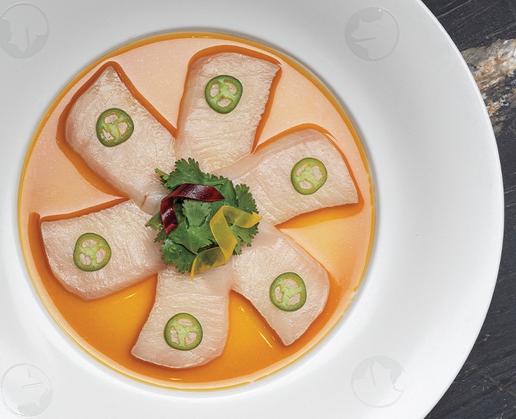 Yellowtail sashimi with jalapeño at Nobu Las Vegas at Paris