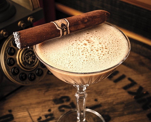 The peanut butter chocolate martini at Eight Lounge at Resorts World Las Vegas