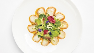 The MGM Grand restaurant highlights the chef’s cuisine in a dynamic environment.