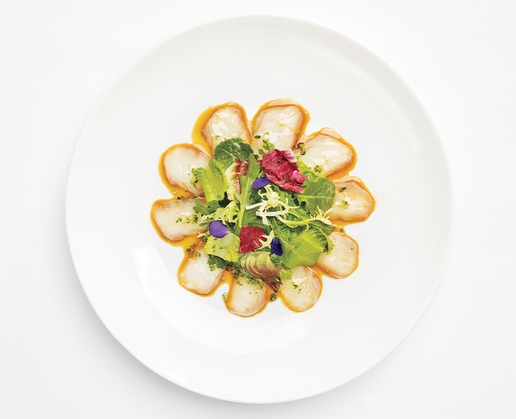 Whitefish carpaccio at Morimoto Las Vegas at MGM Grand