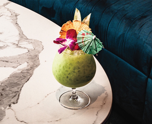 Enjoy cocktails like The Green Light during the Return of the Gatz party at Gatsby's Cocktail Lounge at Resorts World Las Vegas