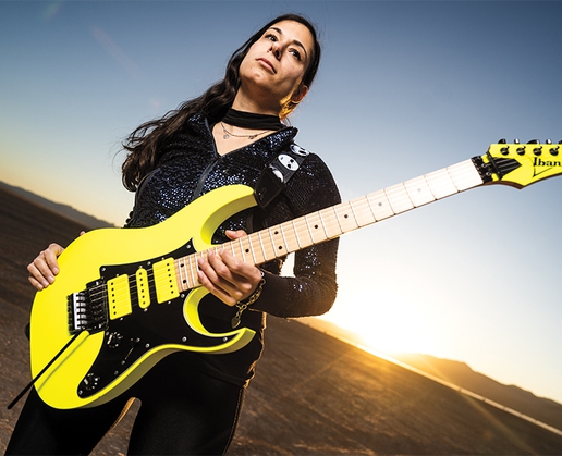 Nili Brosh plays guitar in Cirque du Soleil's 'Michael Jackson ONE' at Mandalay Bay in Las Vegas