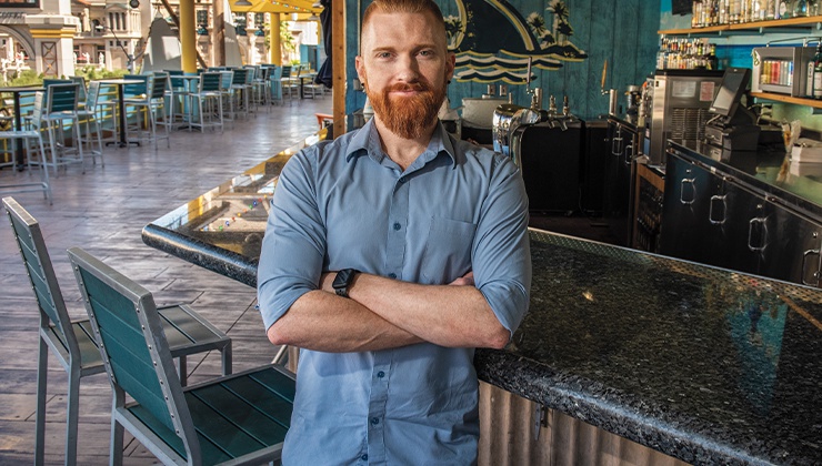 Margaritaville's bar manager has found his happy place.