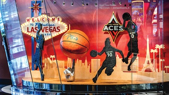 The French bakery made a display using chocolate, fondant and sugar.