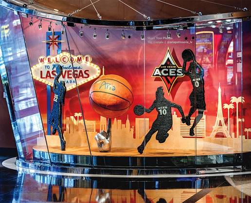 Aria Patisserie has created a tribute to the Las Vegas Aces, made completely of chocolate, fondant and sugar