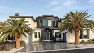 The pool, spa and outdoor space adds onto the luxurious interior.