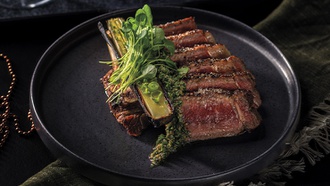 Architectural elements only add to experience at this Aria restaurant.