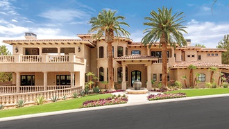 The massive estate is courtesy of renowned architect Richard Luke.