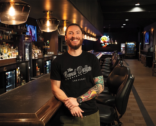 Bryan Pierzga is bar supervisor at the Sand Dollar at Plaza in Las Vegas