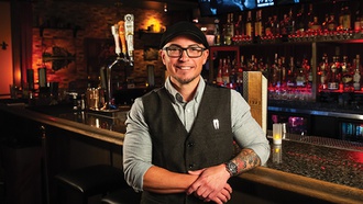 The lead bartender at 1923 Prohibition Bar at The Shoppes at Mandalay Place goes from ...
