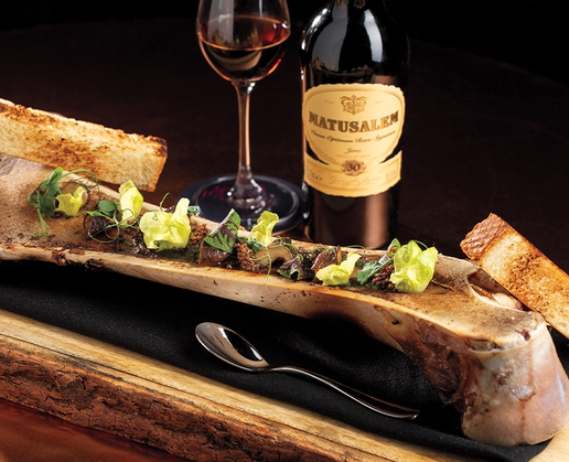 Roasted bone marrow at Bar Zazu at Resorts World Las Vegas
