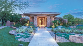 This property in The Ridges at Summerlin features natural lighting and luxury touches.