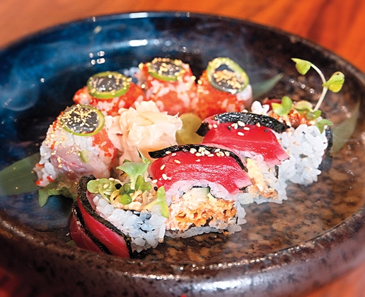 The Double 07 sushi roll at Kumi Japanese Restaurant & Bar at Mandalay Bay in Las Vegas