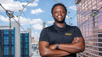 The operations manager for FLY LINQ Zipline is ready to help you conquer your fear ...