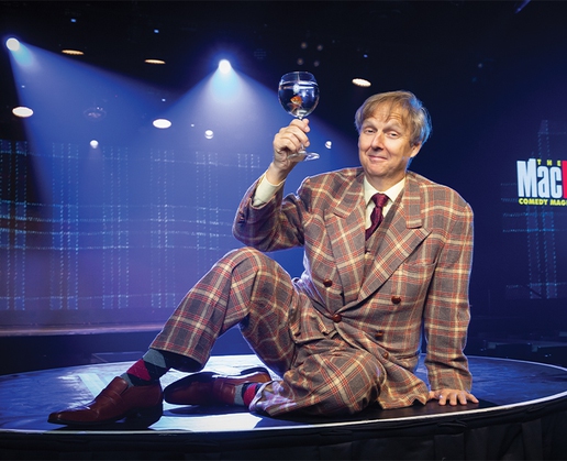 Mac King performs in 'The Mac King Comedy Magic Show' at Excalibur in Las Vegas