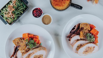 The Cosmopolitan of Las Vegas restaurant offers a dine-in menu, including a live DJ.