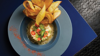 The Resorts World Las Vegas restaurant specializes in tapas.