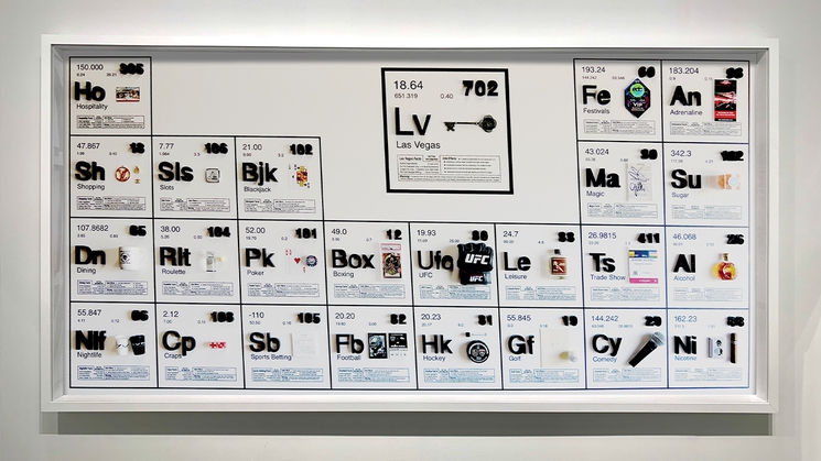 'Periodic Table of Las Vegas,' an artwork that can currently be seen at Resorts World Las Vegas