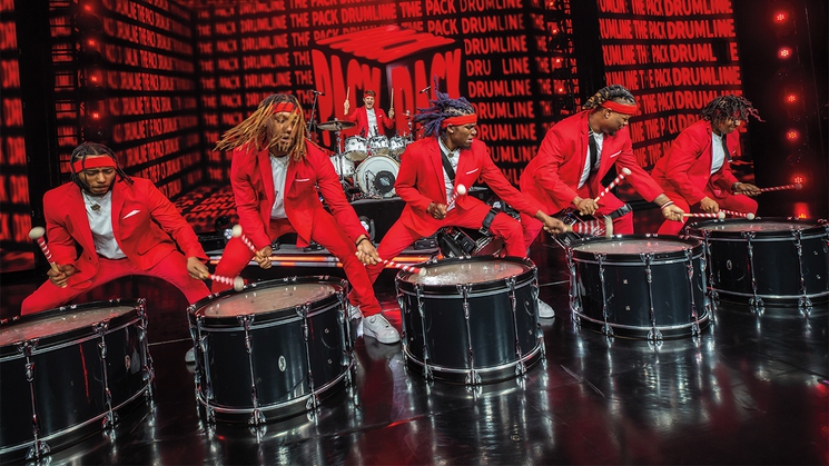 The Pack Drumline performs as part of 'America's Got Talent Presents SUPERSTARS Live' at Luxor in Las Vegas