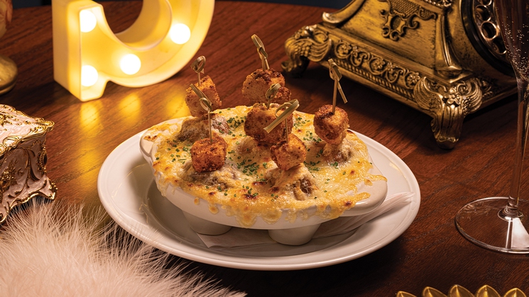 Famous French Onion Soup Dumplings at Stanton Social Prime at Caesars Palace in Las Vegas