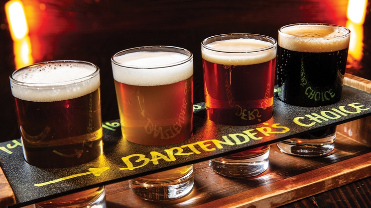 Pub 365 at Tuscany Suites & Casino in Las Vegas features hundreds of beers, including a bartender's choice beer flight