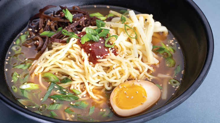 Ramen at Laughing Buddha at Proper Eats Food Hall at Aria in Las Vegas