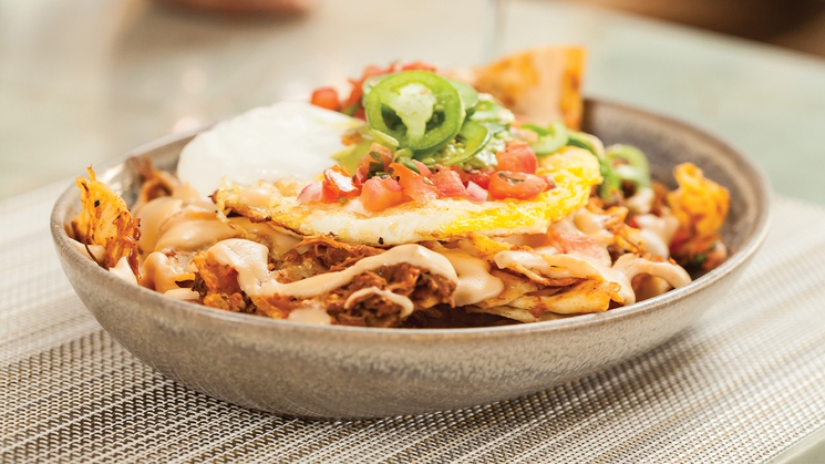 Huevos rancheros at the brunch at Alexxa's at Paris Las Vegas