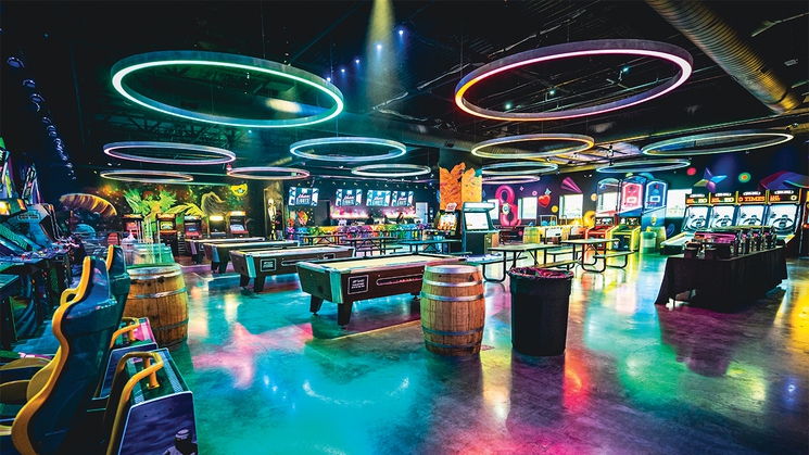 Asylum Bar & Arcade at AREA15 in Las Vegas is a great place to hang out and play your favorite games