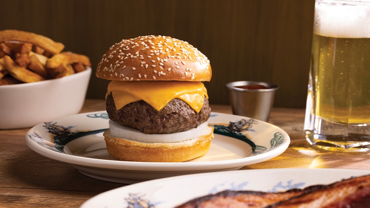 The Luger Burger at Peter Luger Steak House at Caesars Palace in Las Vegas
